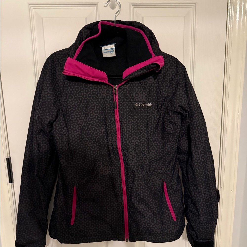 Columbia Black and Pink Interchange Jacket